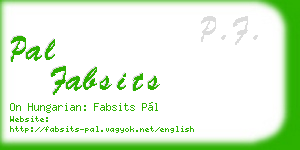 pal fabsits business card